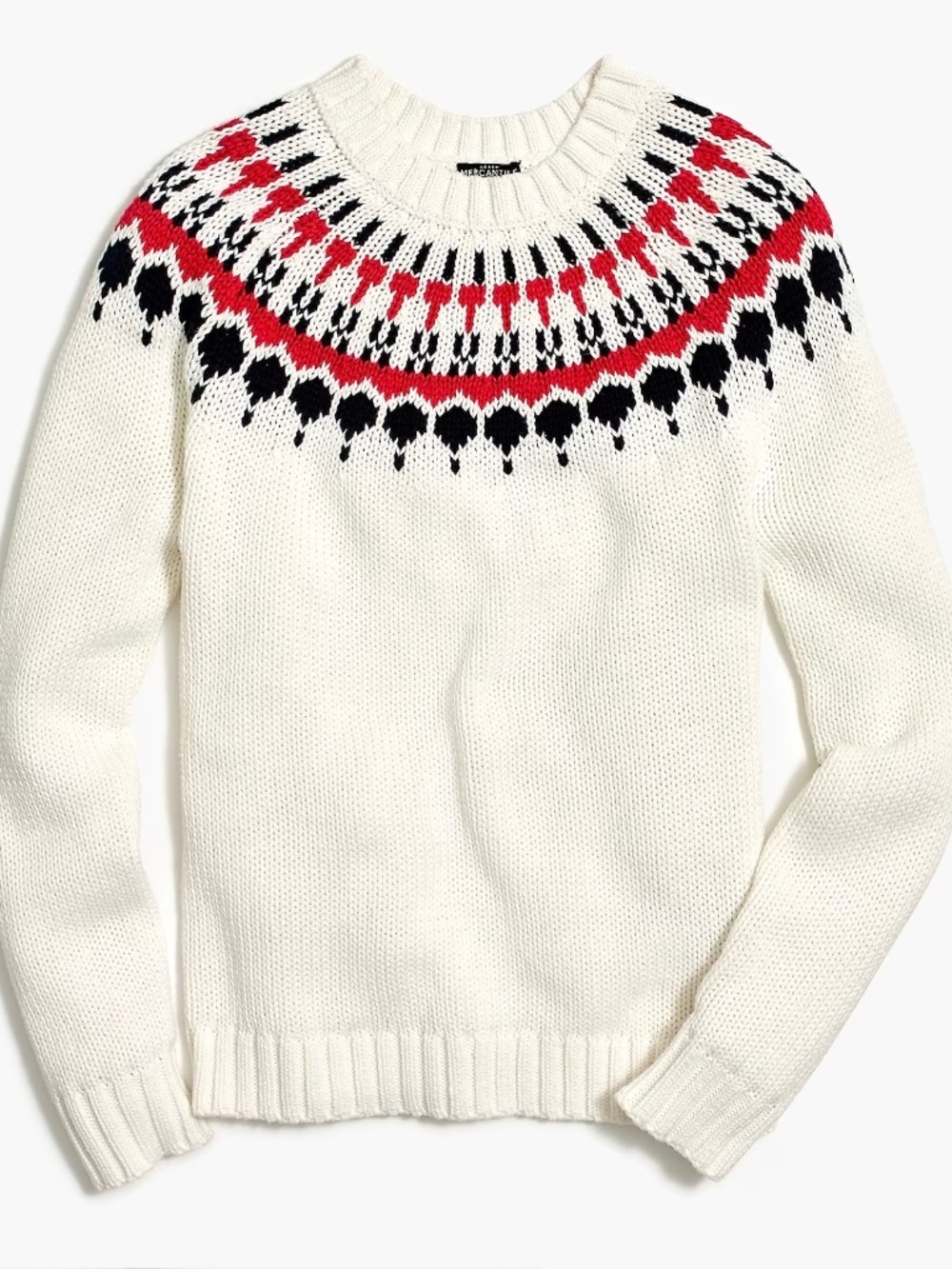 J. Crew Mercantile Fair Isle 100% Cotton Sweater